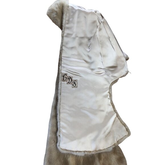 Vintage Mink Stole Cape Autumn Haze Beige Blonde Wrap Old Hollywood Shawl Evenin - Picture 11 of 15